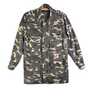 THRILL Camo Denim Long Jacket Womens Size L